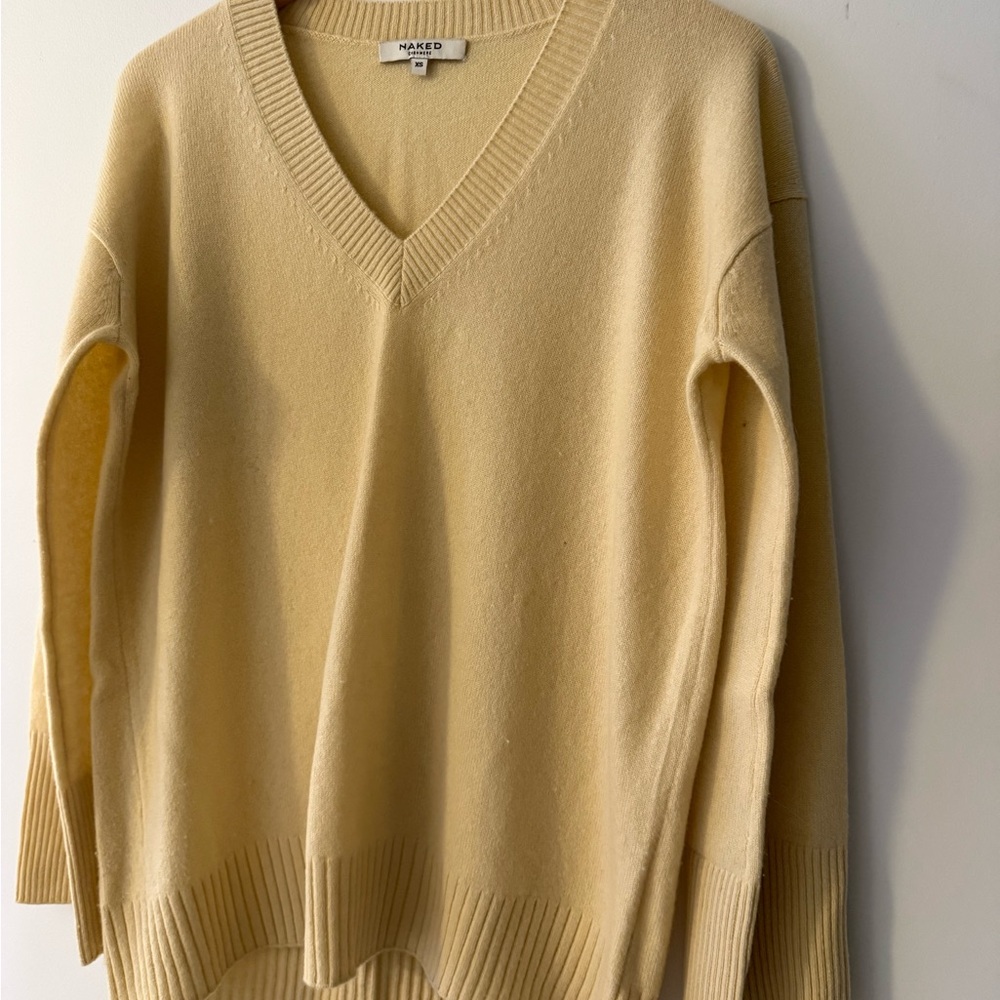 NakedCashmere V-Neck Cashmere Sweater in Chiffon XS - Picture 3 of 6